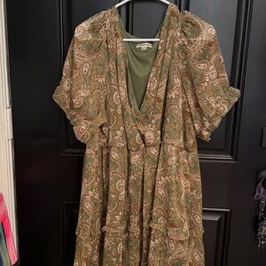 Green Paisley Women's Dress